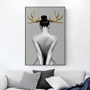 תמונה מודרני שחור ולבן זהב סקסי אישה