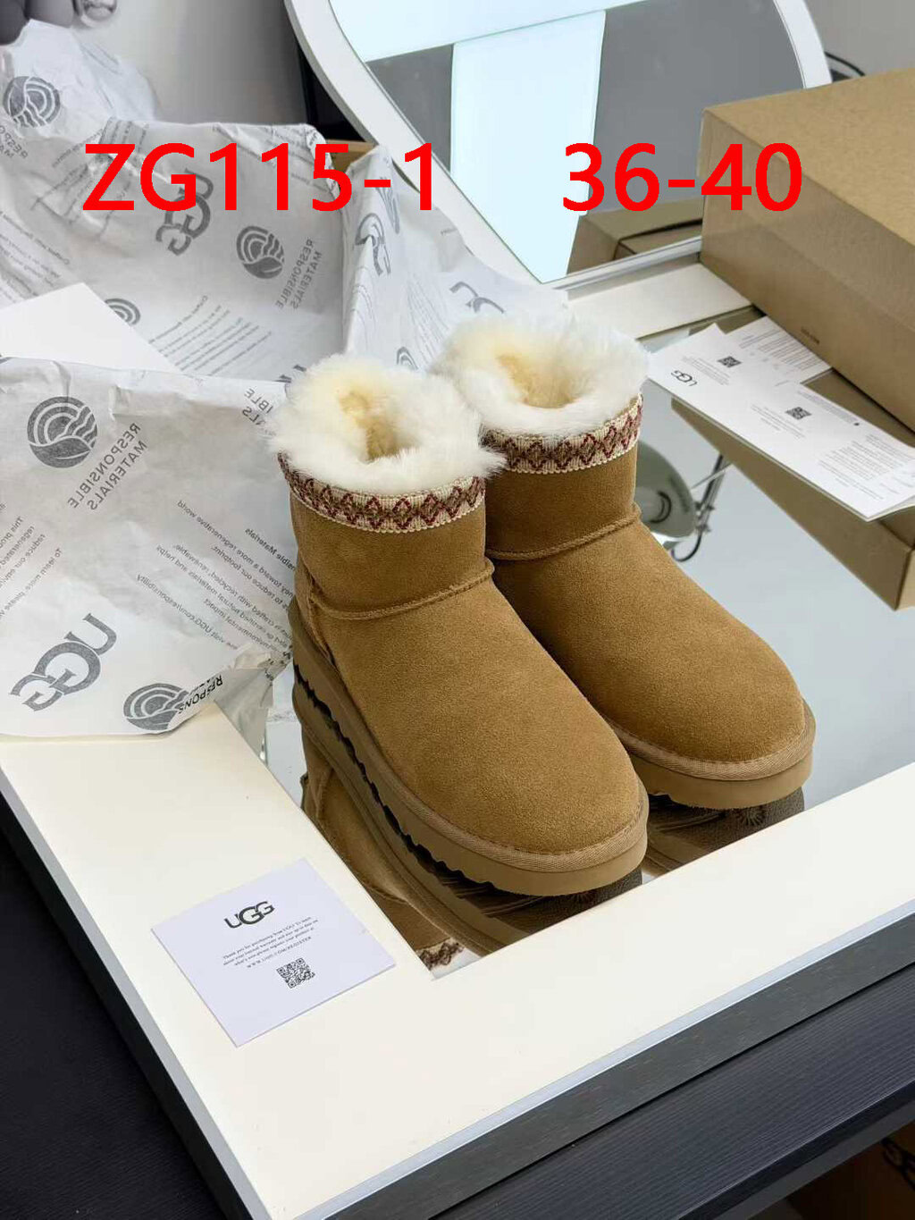 מגפיים UGG נמוכות דגם רקום – תמונה 4