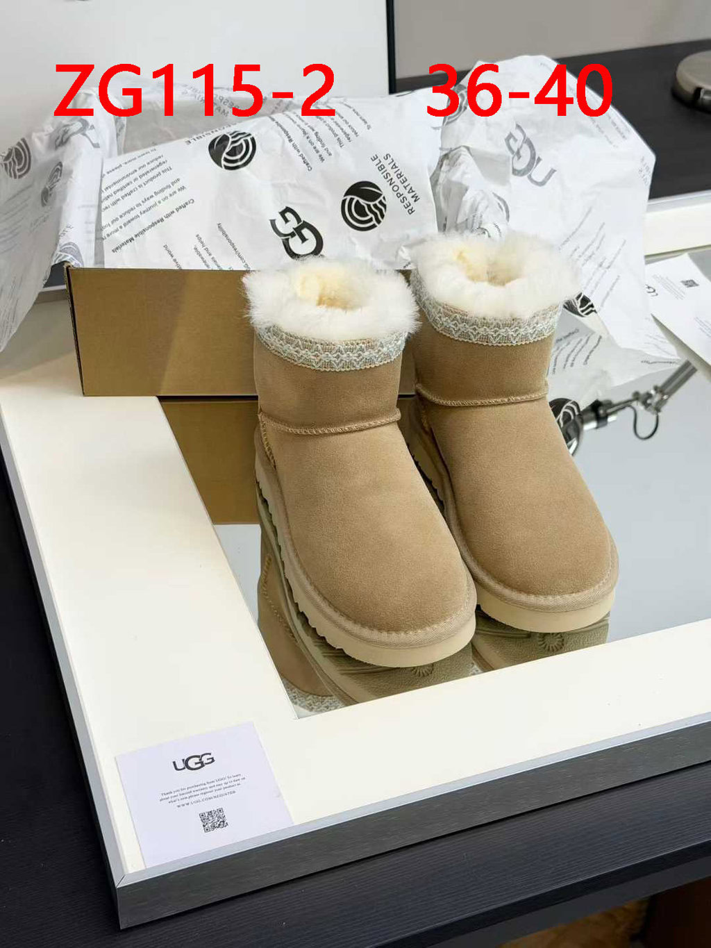 מגפיים UGG נמוכות דגם רקום – תמונה 6